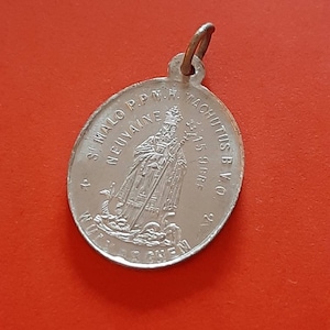 Colgante de medalla de aluminio vintage de Bélgica religiosa de Saint Machut, Saint Machutes, St Macchutus St Macliavus, Maclout, Maclov, Wulverghem