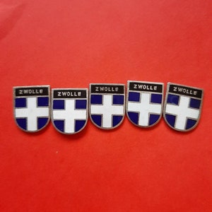 Vintage diy enamel travel shields of Zwolle, the Netherlands, vintage Zwolle, crest Zwolle