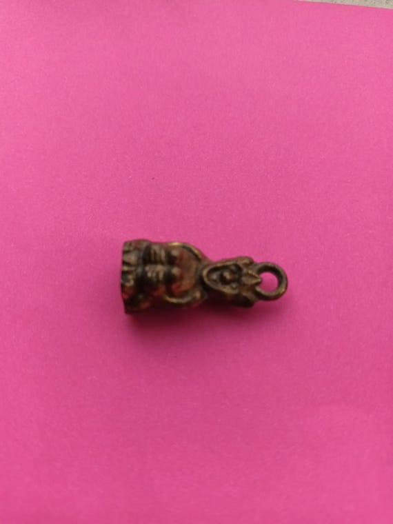 Vintage brass pixie charm, old pixie charm, pixie… - image 4