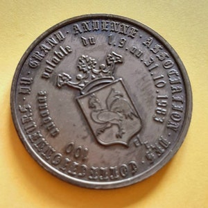 Vintage Belgium brass token of Place du Perron Andenne, Place du Perron, Andenne, La Ville Andenne, Namen Belgique image 4