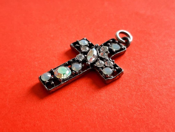 Rhinestone Cross Charm