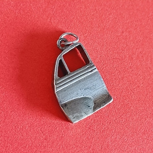 Vintage Silber Taxi Charm, Autotür Anhänger, alter Autotür Charm