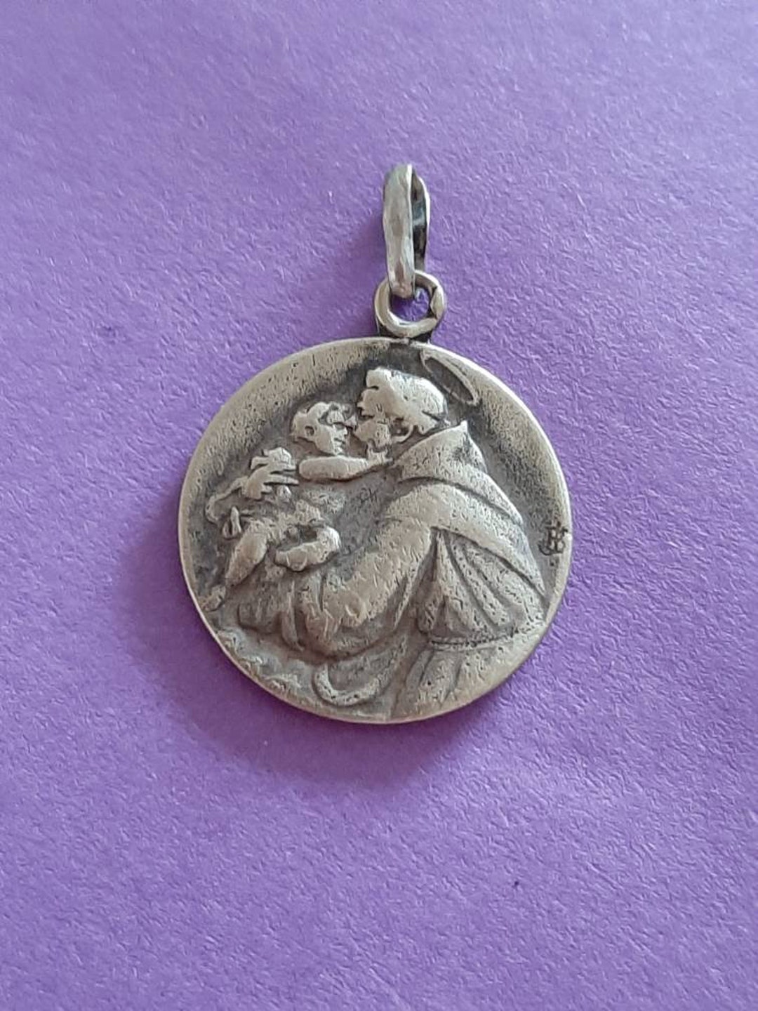 Vintage Religious Catholic Silver Plated French Medal Pendant of Our ...