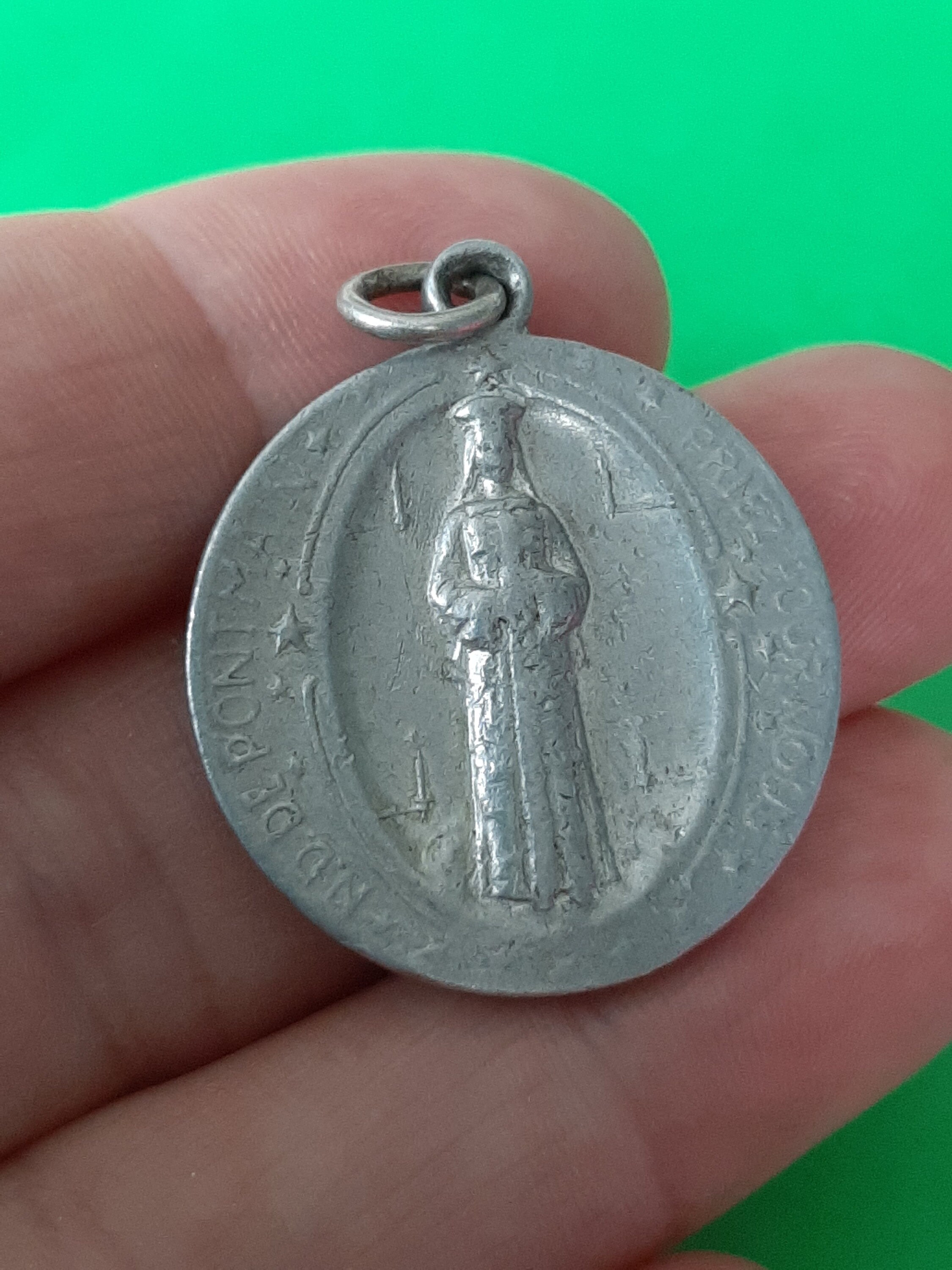 Religious Large Vintage French Catholic Medal Pendant Notre Dame De ...