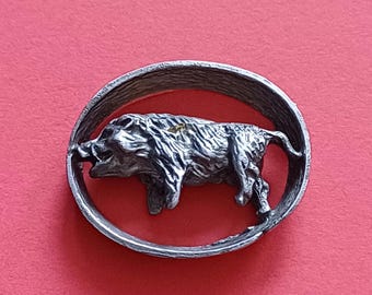 THAILAND STERLING ブローチ Sterling Wild Boar Brooch and or Clip Marked 925 SX Thailand