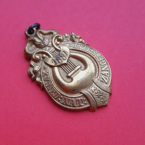 Antique, Dutch, Lyre or Apollo pendant charm, pendant of a music instrument, Apollo's lyre, lyra Apollo, Amsterdam Holland