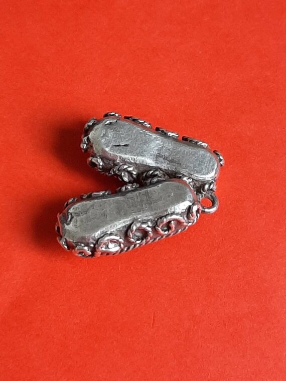 Pendentif Ancien Filigrane Babouche En Argent Massif 925 - Style Oriental, Occasion