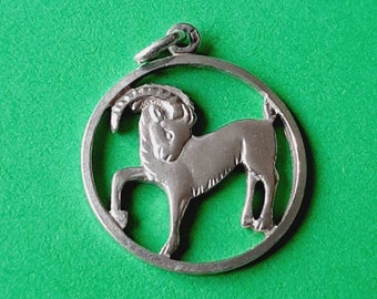 Vintage 925 silver hallmarked Capricorn charm, charm of the zodiac sign Capricorn, silver necklace capricorn, sterling capricorn charm