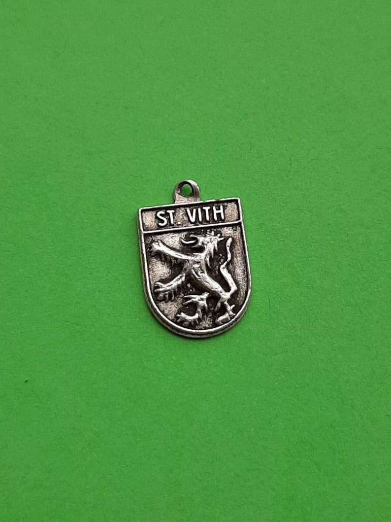 Vintage silver plated travel shield or charm of Sankt Vith Belgium image 8