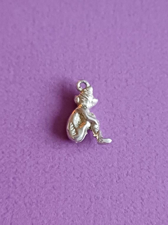 Vintage very tiny silver pixie pendant charm, old… - image 4