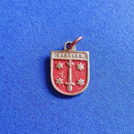 Vintage pendant charm of Haarlem, the Netherlands, vintage Haarlem, North Holland, heraldry Haarlem