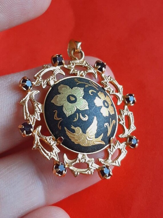 Pendentif Vintage Or De Tolède – Damascène – Occasion Porté – Pièce Française