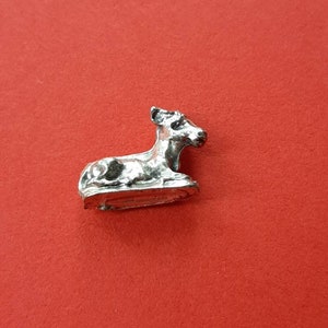 Vintage lovely miniature silver plated donkey, tiny silvered donkey, miniature donkey, mini donkey, statue donkey