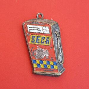 pendentif médaille colorée religieuse catholique vintage de Saint Christophe, Saint Christophe, Sint Christophe, charme Seca Benzine