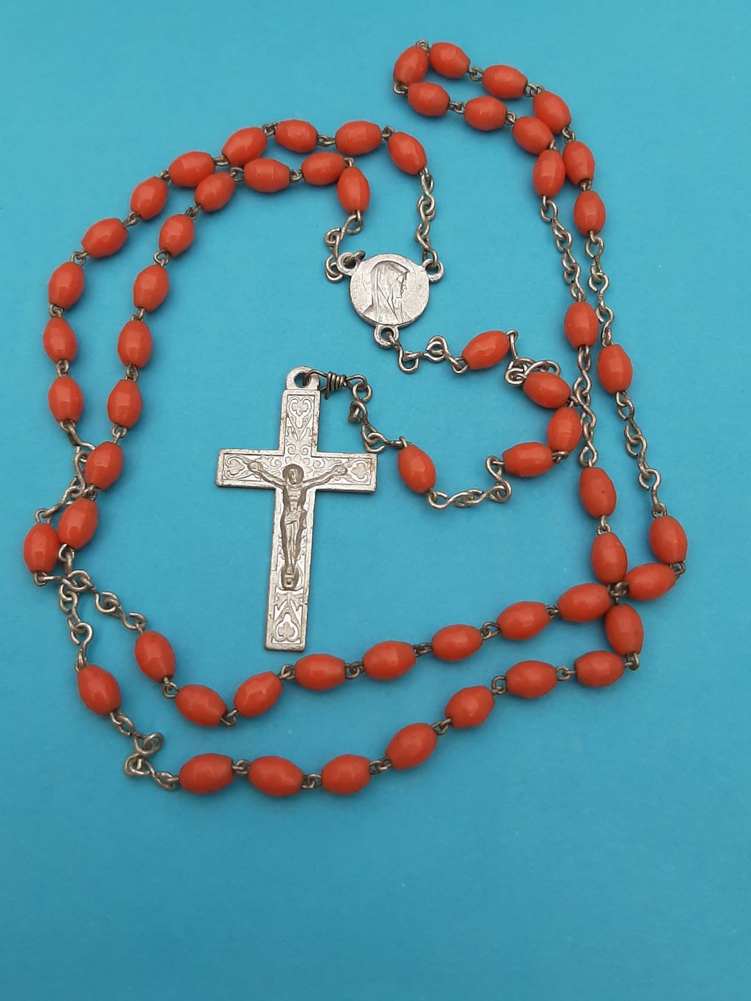 Vintage Religious Catholic French Floral Rosary Old French Etsy