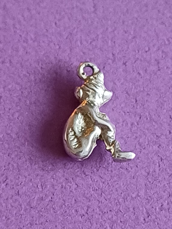 Vintage very tiny silver pixie pendant charm, old… - image 5