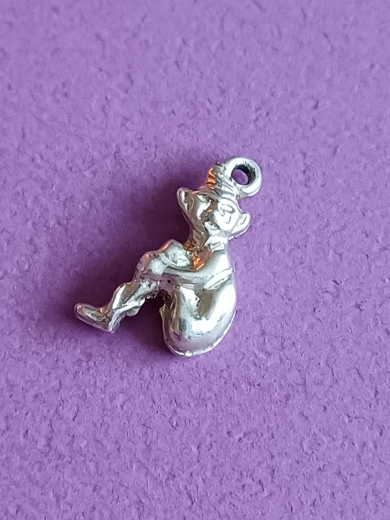 Vintage very tiny silver pixie pendant charm, old… - image 2