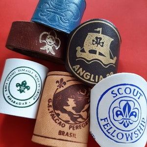 Vintage scout woggle, old leather scouting woggle, vintage scouting woggle, old scout neckerchief slides