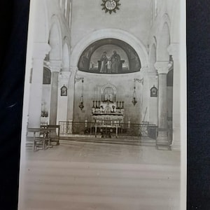 Antike Postkarte von Nazareth, Nazareth-Postkarte, Blick auf die Kirche St. Joseph, Souvenir Nazareth