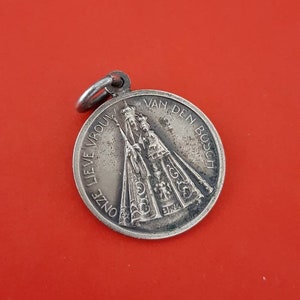Vintage religious Catholic medal pendant of Our Lady Den Bosch, Our Lady of Den Bosch, s Hertogenbosch, Sint Janskerk medal pendant