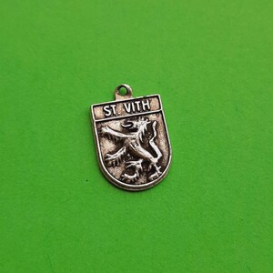 Vintage silver plated travel shield or charm of Sankt Vith Belgium image 1