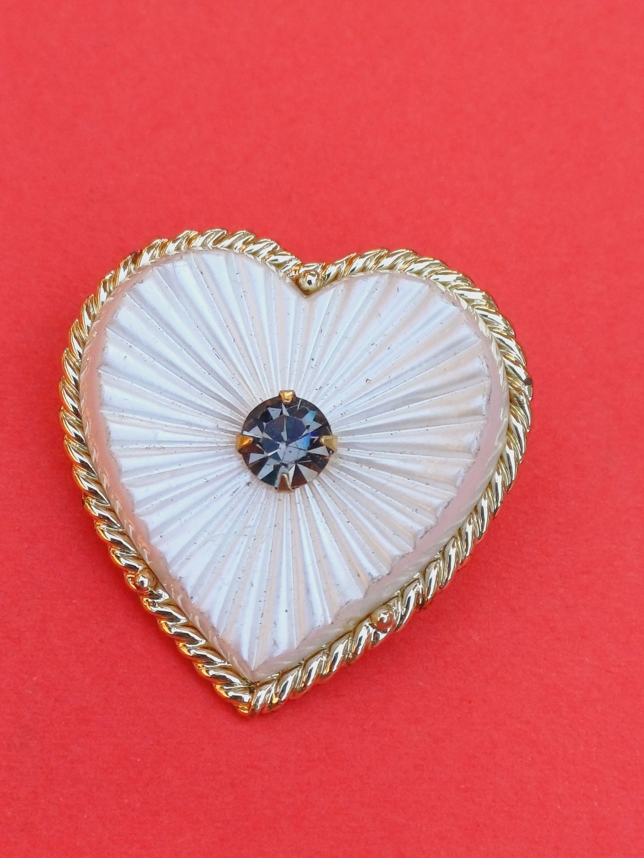 Vintage heart brooch, scarf brooch heart