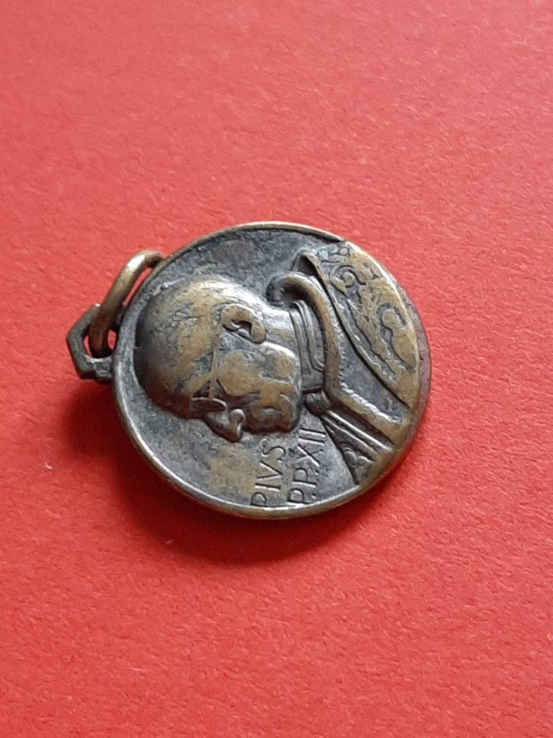 Vintage Religious Catholic Vatican Brass Medal Pendant of Our Lady of ...