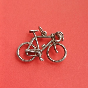 Vintage marked silver pendant charm cycling, silver bike racing, cycling, cyclist, sterling Tour de France, cyclism charm