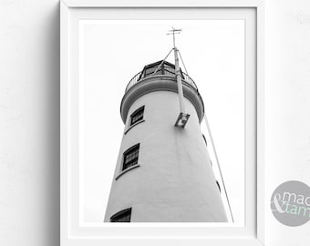 Nautical Decor, Lighthouse, Coastal Decor, Lighthouse Decor, Black And White, PRINTABLE Art, Nautical Wall Art, Beach Decor, Coastal Art