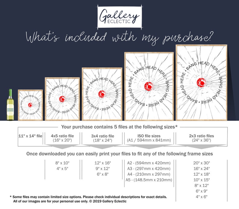 Funny Wall Art Signs Bang Head Here Sign PRINTABLE Art Etsy UK