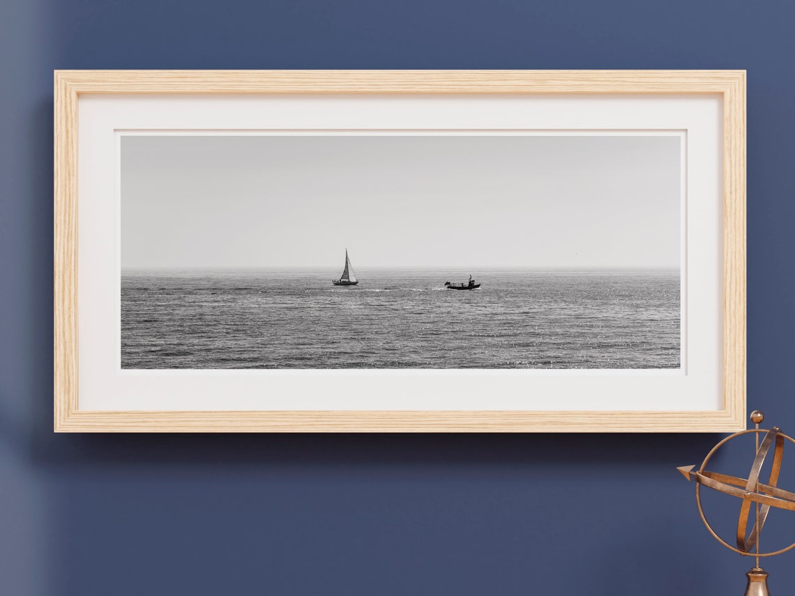 Black & White Nautical Wall Art Print | Etsy