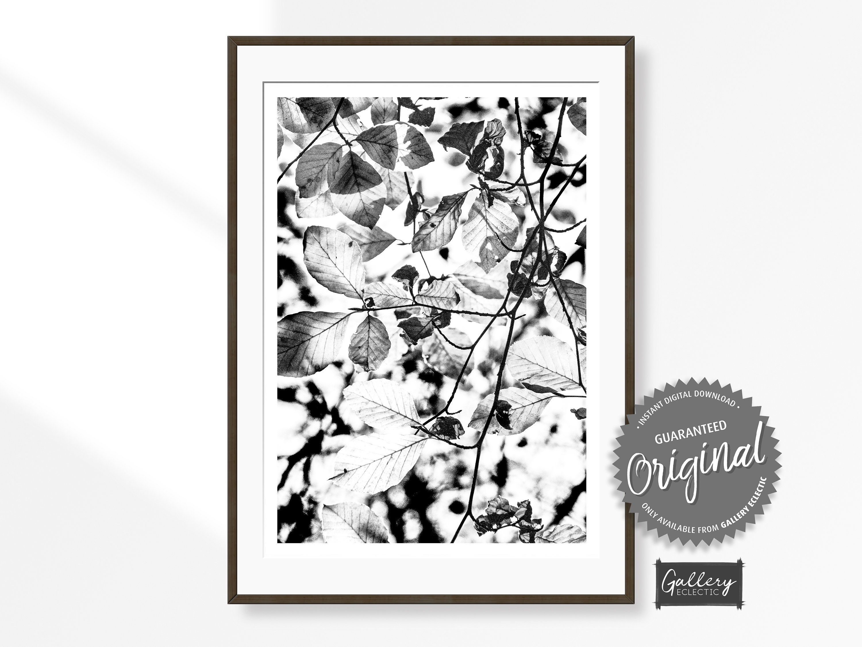 Autumn Print Trees Wall Art Nature Print Black and White Etsy