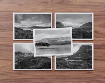 Pack of 5 Black and White Photographic Landscape Greetings Cards