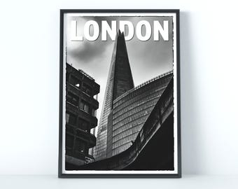 London – Black & White Travel Print