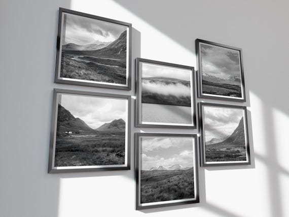 Black & White Scottish Wall Art Print Set