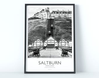 Saltburn Wall Art – Black & White Travel Poster Print