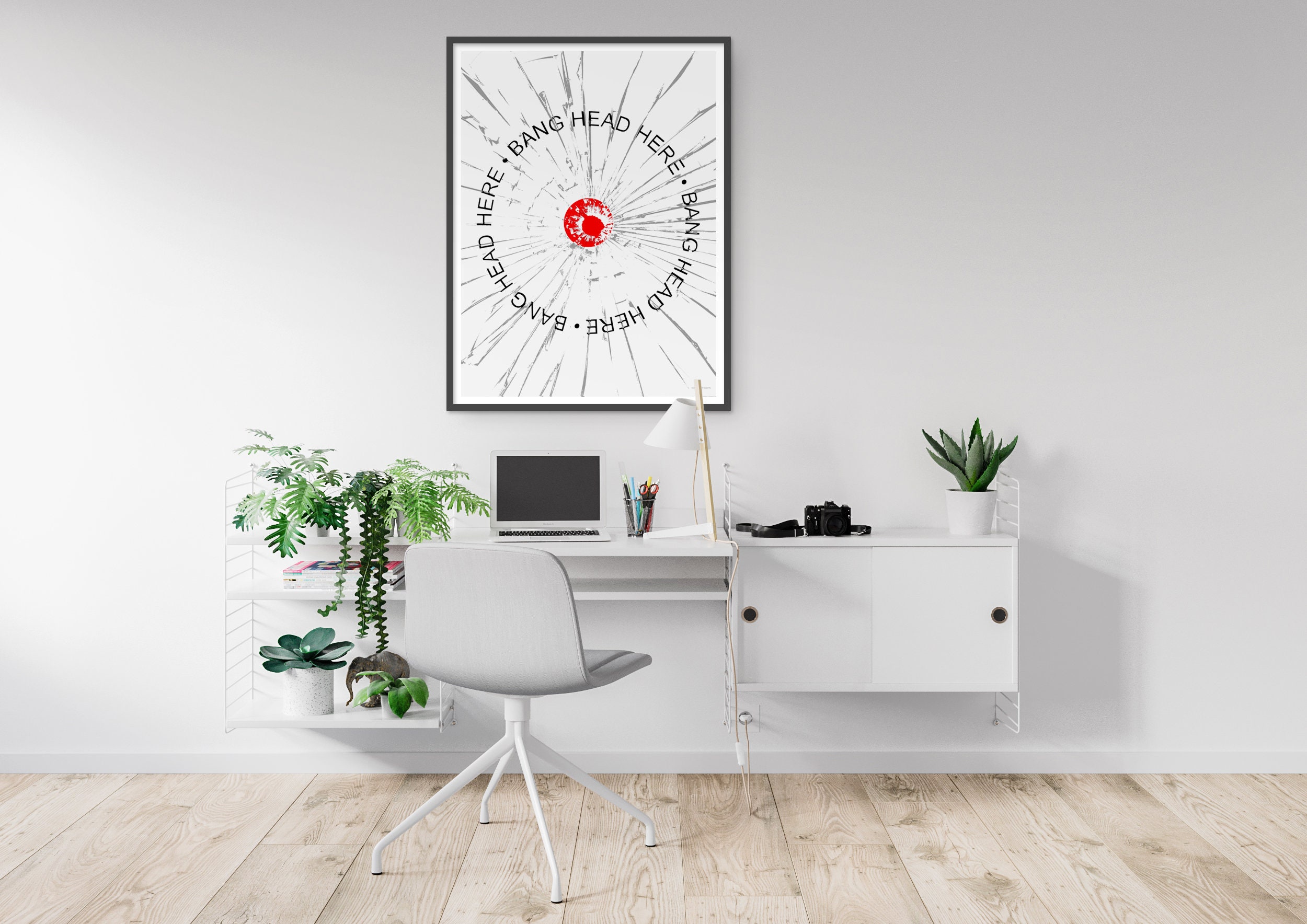 Funny Wall Art Signs Bang Head Here Sign PRINTABLE Art Etsy UK