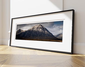 Panoramic Scottish Mountain Landscape Wall Art | Buachaille Etive Mor