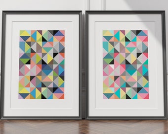 Set of 2 Abstract Wall Art Prints