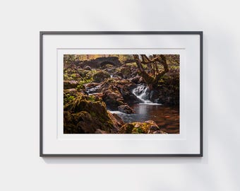 Lake District Waterfall Print – Ashness Bridge Woodland Scene