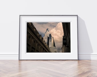 London Cityscape Print: Cornhill & 8 Bishopsgate Architectural Wall Art