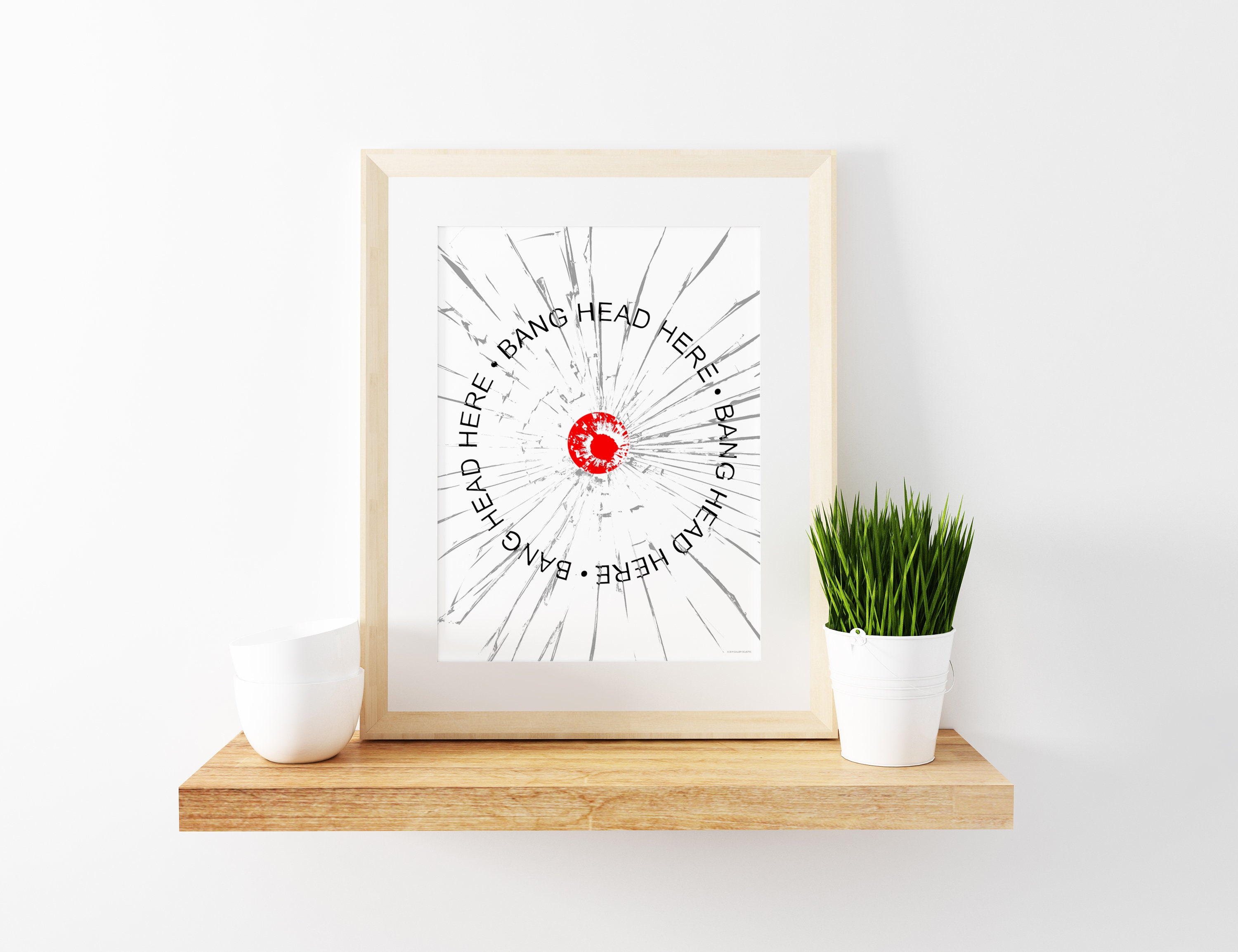 Funny Wall Art Signs Bang Head Here Sign PRINTABLE Art Etsy UK