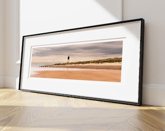 Panoramic Beach Lighthouse Fine Art Print.