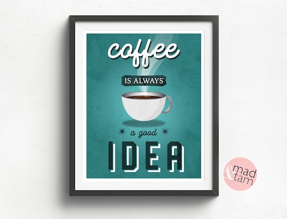coffee decor kitchen wall art coffee poster kitchen print | etsy