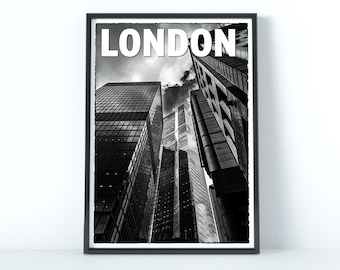 Black & White London Skyline Travel Print