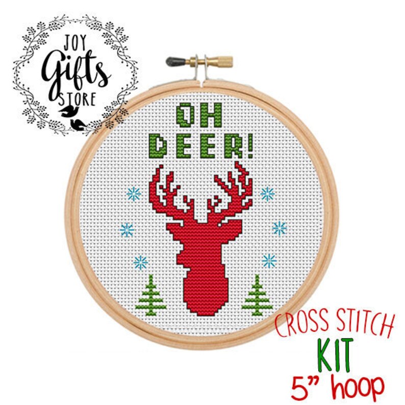 Oh Deer Cross Stitch Kit. Deer Cross Stitch Kit. Cross Stitch | Etsy