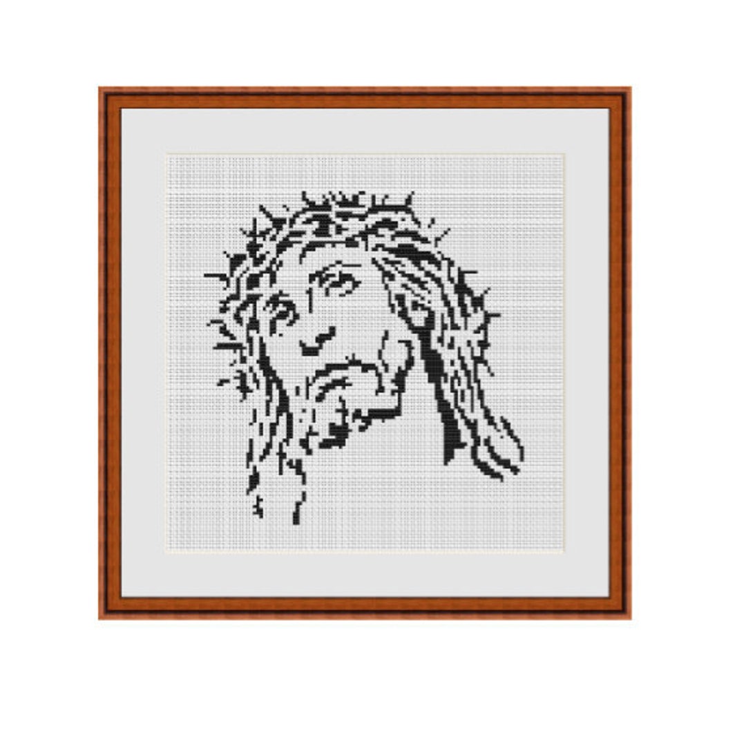 Jesus Cross Stitch. Christ Pattern. Christian Counted Cross Etsy