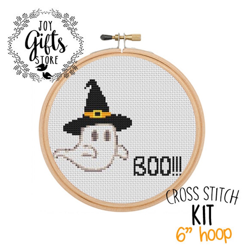 Ghost Cross Stitch Set. Halloween Counted Cross Stitch Kit. Etsy