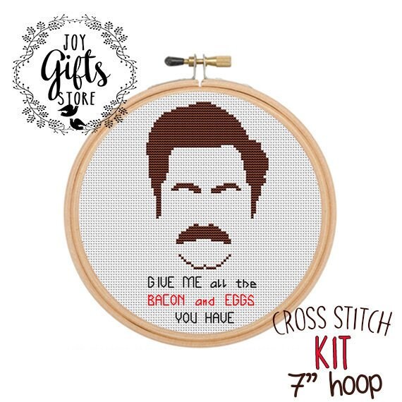 Ron Swanson Cross Stitch Kit. Ron Swanson Quotes Kit. Funny | Etsy