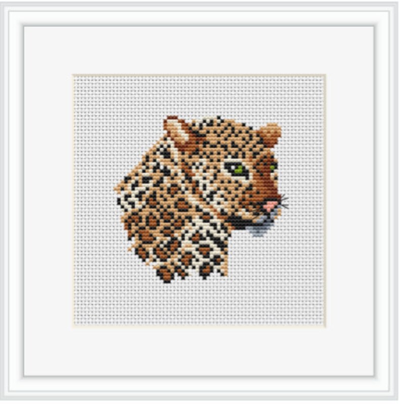 Leopard Cross Stitch Kit. Wild Animal Cross Stitch Set. Etsy